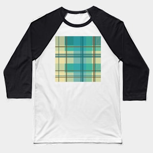 early summer plaid in calming cream, beige and turquoise seamless pattern Baseball T-Shirt